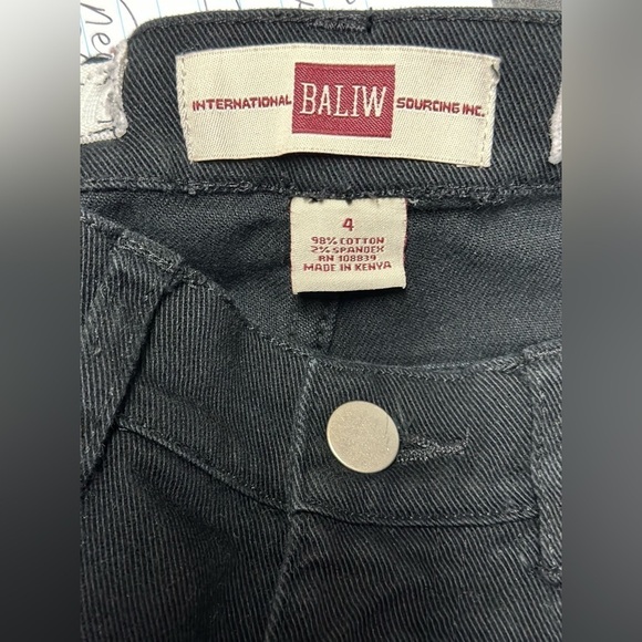 Baliw sourcing size4 black jeans 12-1/2 w 10-1/2 rise 27-1/2 inseam preowned - Picture 4 of 7